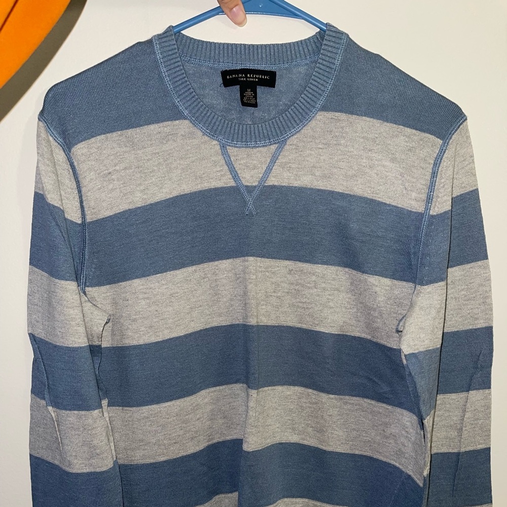 Banana Republic Striped Men’s Medium Silk Linen Shirt